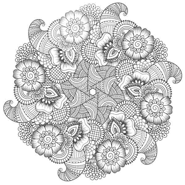 "Blütenrad" Tangle Rahmen