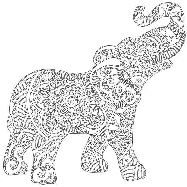 "Elefant Indien" Tangle Rahmen