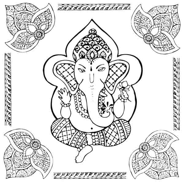 "Ganesha" Tangle Rahmen