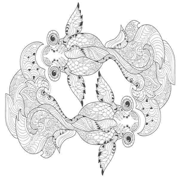 "Schleierfische" Tangle Rahmen