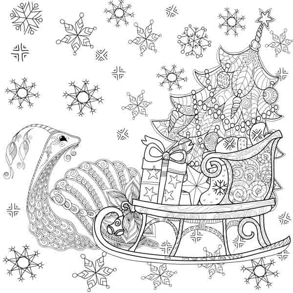 "Schnecke zieht Weihnachtsschlitten" ("Snail pulls Christmas sleigh") Tangle