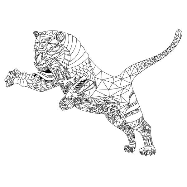 "Springender Tiger" Tangle Rahmen