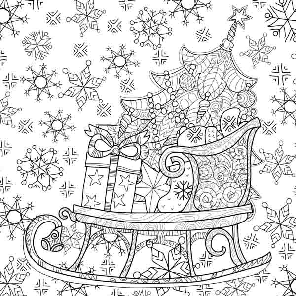 "Weihnachtsschlitten" ("Christmas sleigh" ) Tangle Rahmen