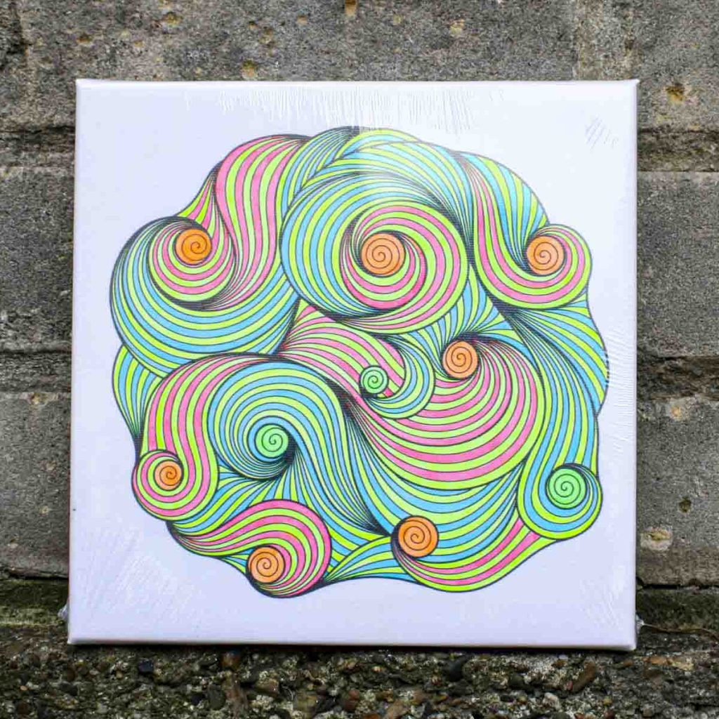 Tangle motif "Waves" ("Wellen") colored with markers